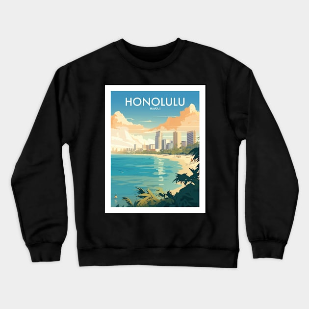 HONOLULU Crewneck Sweatshirt by MarkedArtPrints